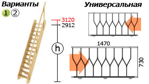 Размеры Лестницы для дома К-007м