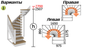 Размеры Лестницы межэтажные ЛС-05м